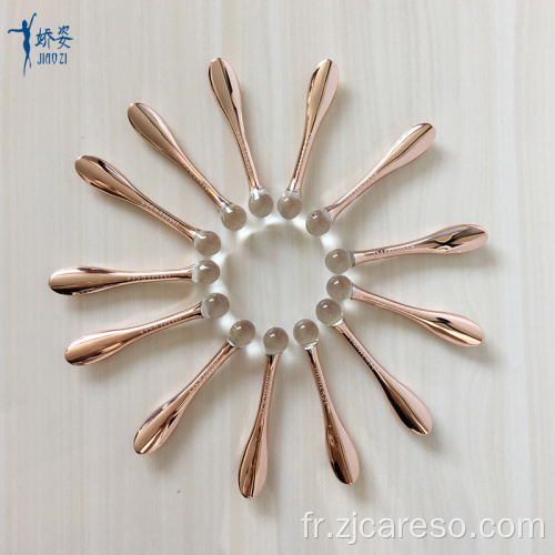 Outils de maquillage de spatule cosmétique en plastique UV d&#39;or rose